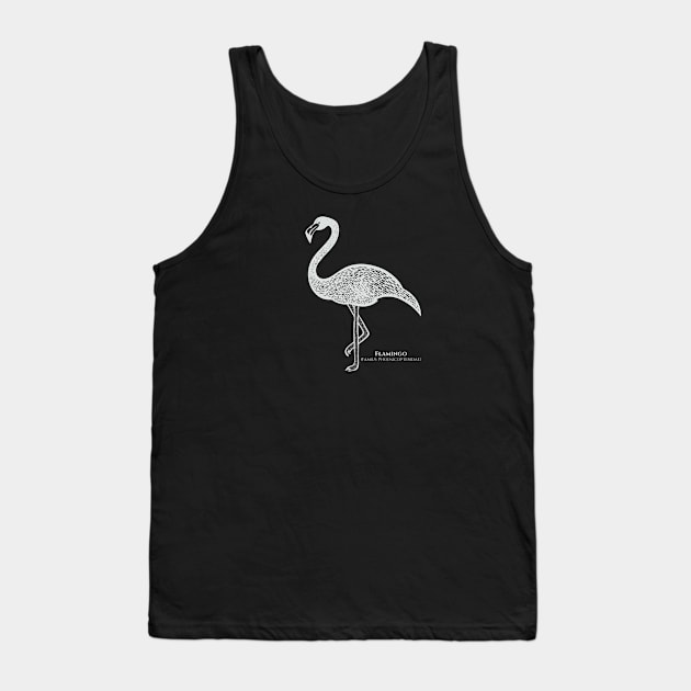 Flamingo with Common and Scientific Names - design for flamingo lovers Tank Top by Green Paladin